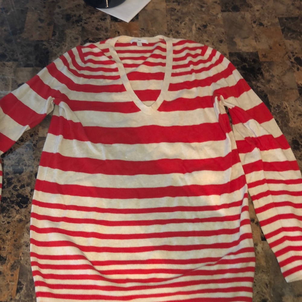 Stripe v neck sweater gap